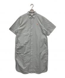 DANTON（ダントン）の古着「コットンポプリン 半袖 ロングシャツワンピース」｜スカイブルー