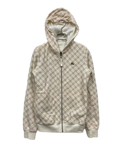 BURBERRY BLUE LABEL（バーバリー ブルー レーベル）BURBERRY BLUE LABEL (バーバリー ブルー レーベル) リバーシブルジップパーカー ホワイト サイズ:38の古着・服飾アイテム
