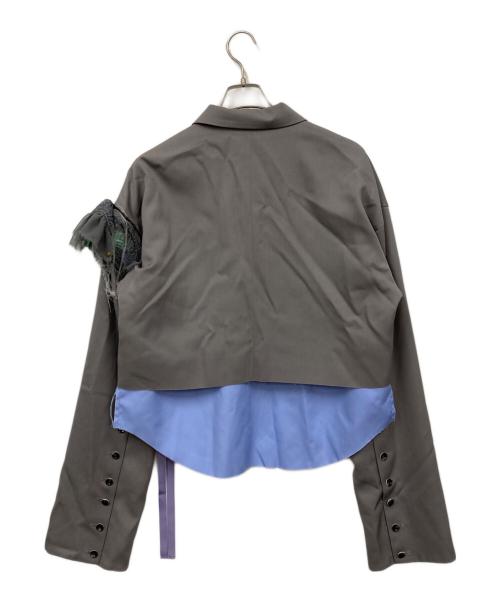 ANREALAGE HOMME（アンリアレイジオム）anrealage homme (アンリアレイジオム) nori enomoto (ノリ エノモト) テーラードジャケット グレー サイズ:44の古着・服飾アイテム