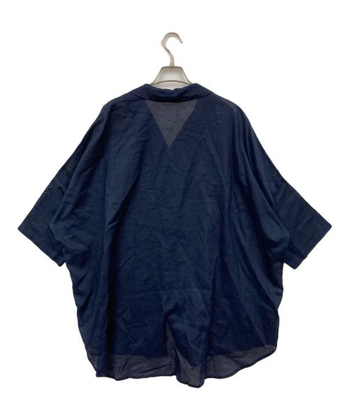 mizuiro-ind（ミズイロインド）mizuiro-ind (ミズイロインド) リネン混シャツ ネイビー サイズ:表記無しの古着・服飾アイテム