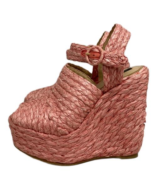 DOLCE & GABBANA（ドルチェ＆ガッバーナ）DOLCE & GABBANA (ドルチェ＆ガッバーナ) ウェッジソールサンダル ピンク サイズ:37の古着・服飾アイテム