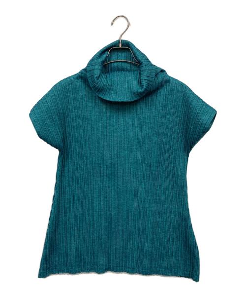 PLEATS PLEASE（プリーツプリーズ）PLEATS PLEASE (プリーツプリーズ) ハイネックノースリーブブラス スカイブルー サイズ:3の古着・服飾アイテム