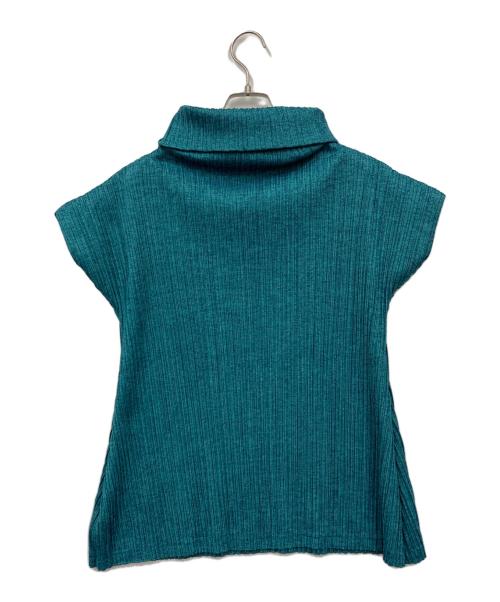 PLEATS PLEASE（プリーツプリーズ）PLEATS PLEASE (プリーツプリーズ) ハイネックノースリーブブラス スカイブルー サイズ:3の古着・服飾アイテム