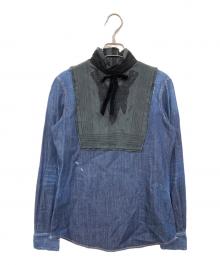 DSQUARED2（ディースクエアード）の古着「ドッキングデニムブラウス」｜ネイビー