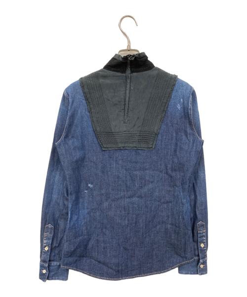 DSQUARED2（ディースクエアード）DSQUARED2 (ディースクエアード) ドッキングデニムブラウス ネイビー サイズ:42の古着・服飾アイテム