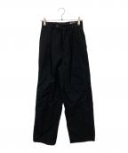 AURALEEオーラリー）の古着「wool cotton linen ox onetuck slacks」｜ブラック