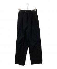 AURALEE（オーラリー）の古着「wool cotton linen ox onetuck slacks」｜ブラック