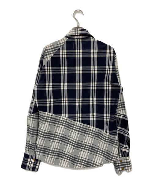 Vivienne Westwood（ヴィヴィアンウエストウッド）Vivienne Westwood (ヴィヴィアンウエストウッド) 変形シャツ ネイビー サイズ:46の古着・服飾アイテム