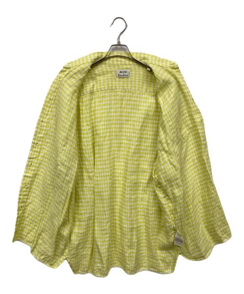 Acne studios（アクネ ストゥディオズ）ACNE STUDIOS (アクネ ストゥディオズ) ATLENT PICNIC リネンチェックシャツ イエロー サイズ:46の古着・服飾アイテム