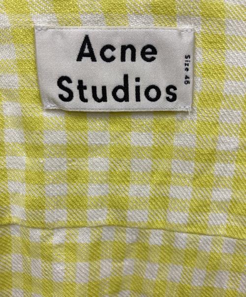Acne studios（アクネ ストゥディオズ）ACNE STUDIOS (アクネ ストゥディオズ) ATLENT PICNIC リネンチェックシャツ イエロー サイズ:46の古着・服飾アイテム