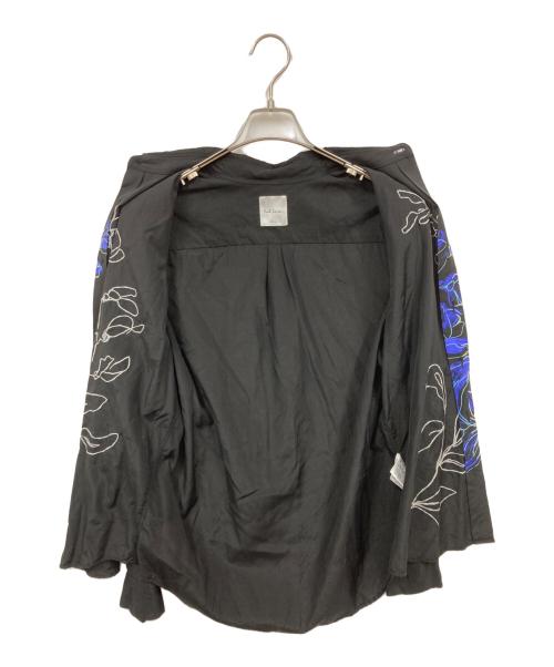 PAUL SMITH（ポールスミス）Paul Smith (ポールスミス) エンブロイダリー ボタニカル カジュアルシャツ ブラック サイズ:MEDIUMの古着・服飾アイテム