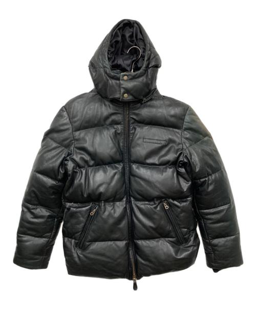 AVIREX（アヴィレックス）AVIREX (アヴィレックス) レザーダウンジャケット ブラック サイズ:2XLの古着・服飾アイテム