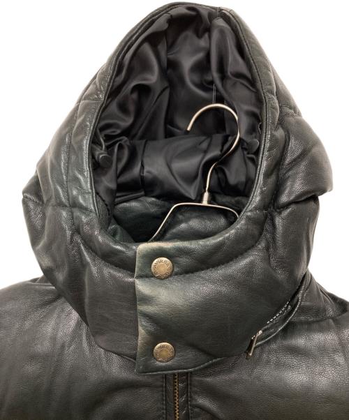 AVIREX（アヴィレックス）AVIREX (アヴィレックス) レザーダウンジャケット ブラック サイズ:2XLの古着・服飾アイテム