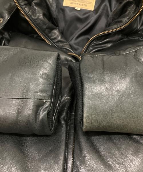 AVIREX（アヴィレックス）AVIREX (アヴィレックス) レザーダウンジャケット ブラック サイズ:2XLの古着・服飾アイテム