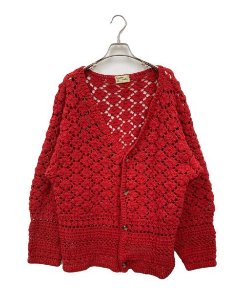Mcmachan Woolen（マクマーンウーレン）Mcmachan Woolen (マクマーンウーレン) Niche. (ニッチ) クロシェニットカーディガン レッド サイズ:表記無しの古着・服飾アイテム