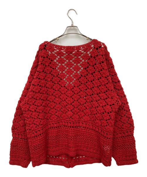 Mcmachan Woolen（マクマーンウーレン）Mcmachan Woolen (マクマーンウーレン) Niche. (ニッチ) クロシェニットカーディガン レッド サイズ:表記無しの古着・服飾アイテム