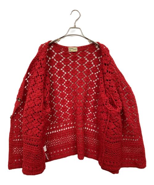 Mcmachan Woolen（マクマーンウーレン）Mcmachan Woolen (マクマーンウーレン) Niche. (ニッチ) クロシェニットカーディガン レッド サイズ:表記無しの古着・服飾アイテム