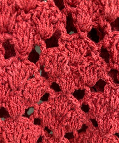 Mcmachan Woolen（マクマーンウーレン）Mcmachan Woolen (マクマーンウーレン) Niche. (ニッチ) クロシェニットカーディガン レッド サイズ:表記無しの古着・服飾アイテム