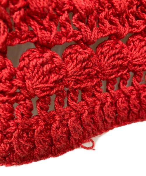 Mcmachan Woolen（マクマーンウーレン）Mcmachan Woolen (マクマーンウーレン) Niche. (ニッチ) クロシェニットカーディガン レッド サイズ:表記無しの古着・服飾アイテム