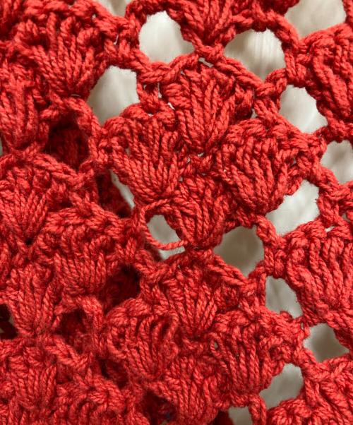 Mcmachan Woolen（マクマーンウーレン）Mcmachan Woolen (マクマーンウーレン) Niche. (ニッチ) クロシェニットカーディガン レッド サイズ:表記無しの古着・服飾アイテム