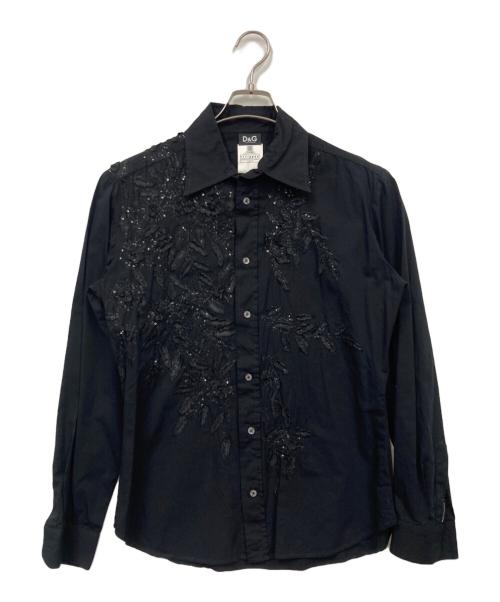 DOLCE & GABBANA（ドルチェ＆ガッバーナ）DOLCE & GABBANA (ドルチェ＆ガッバーナ) 刺繍シャツ ブラック サイズ:32/46の古着・服飾アイテム