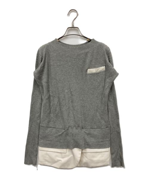 sacai（サカイ）sacai (サカイ) レイヤードニット グレー サイズ:1の古着・服飾アイテム