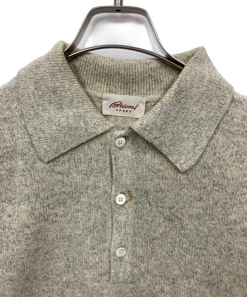 BRIONI SPORT（ブリオーニ・スポーツ）BRIONI SPORT (ブリオーニ・スポーツ) ニットポロシャツ ベージュ サイズ:表記なしの古着・服飾アイテム