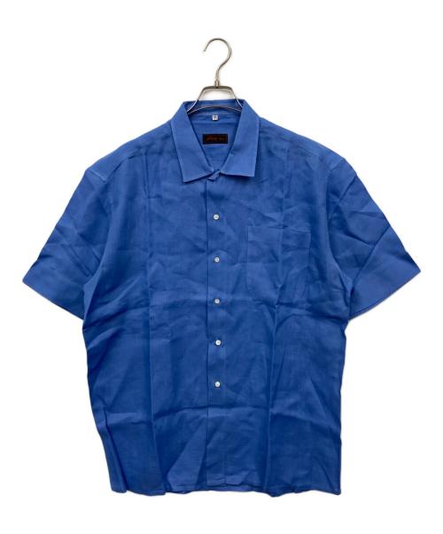 BRIONI（ブリオーニ）BRIONI (ブリオーニ) リネン半袖シャツ ブルー サイズ:16　1/2の古着・服飾アイテム