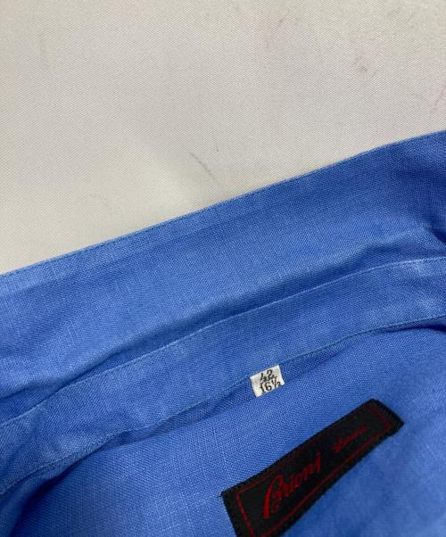 BRIONI（ブリオーニ）BRIONI (ブリオーニ) リネン半袖シャツ ブルー サイズ:16　1/2の古着・服飾アイテム
