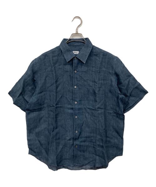 BRIONI（ブリオーニ）BRIONI (ブリオーニ) リネン半袖シャツ ネイビー サイズ:Vの古着・服飾アイテム