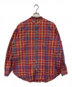 Y's for menワイズフォーメン）の古着「ノーカラーチェックシャツ」｜レッド