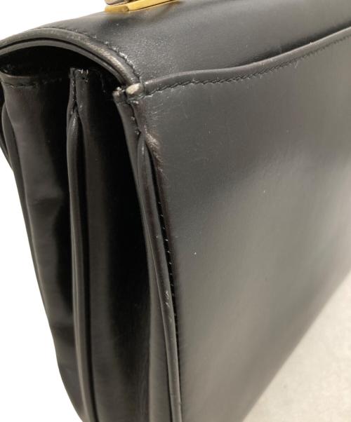 GUCCI（グッチ）GUCCI (グッチ) レザーハンドバッグ ブラックの古着・服飾アイテム