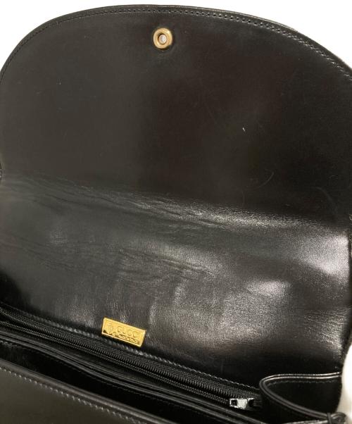 GUCCI（グッチ）GUCCI (グッチ) レザーハンドバッグ ブラックの古着・服飾アイテム