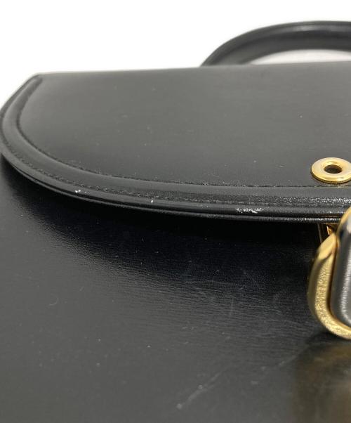 GUCCI（グッチ）GUCCI (グッチ) レザーハンドバッグ ブラックの古着・服飾アイテム