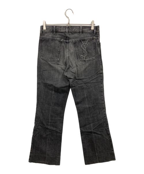 Yves Saint Laurent（イヴサンローラン）Yves Saint Laurent (イヴサンローラン) バックカサンドラロゴデニムパンツ ブラック サイズ:48の古着・服飾アイテム