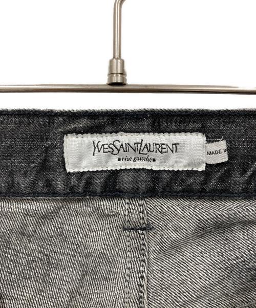 Yves Saint Laurent（イヴサンローラン）Yves Saint Laurent (イヴサンローラン) バックカサンドラロゴデニムパンツ ブラック サイズ:48の古着・服飾アイテム