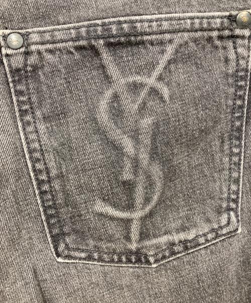 Yves Saint Laurent（イヴサンローラン）Yves Saint Laurent (イヴサンローラン) バックカサンドラロゴデニムパンツ ブラック サイズ:48の古着・服飾アイテム