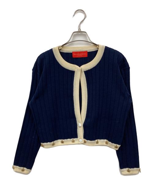 BALENCIAGA（バレンシアガ）BALENCIAGA (バレンシアガ) クロップドカーディガン ネイビー サイズ:Mの古着・服飾アイテム