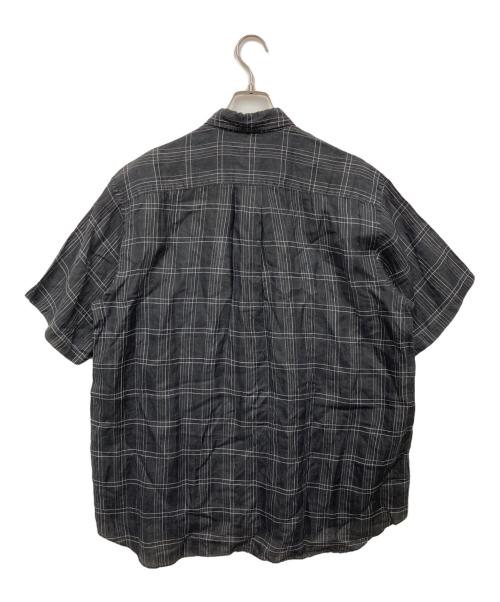 COMME des GARCONS HOMME（コムデギャルソン オム）COMME des GARCONS HOMME (コムデギャルソン オム) 半袖チェックリネンシャツ ブラック サイズ:表記無しの古着・服飾アイテム