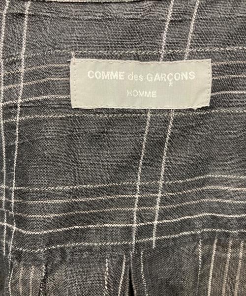 COMME des GARCONS HOMME（コムデギャルソン オム）COMME des GARCONS HOMME (コムデギャルソン オム) 半袖チェックリネンシャツ ブラック サイズ:表記無しの古着・服飾アイテム