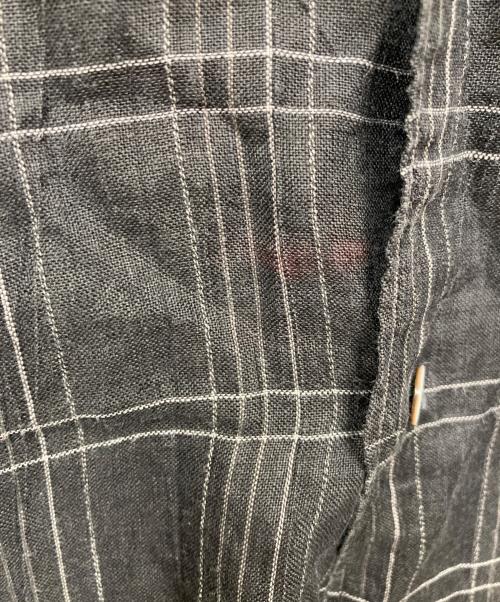 COMME des GARCONS HOMME（コムデギャルソン オム）COMME des GARCONS HOMME (コムデギャルソン オム) 半袖チェックリネンシャツ ブラック サイズ:表記無しの古着・服飾アイテム