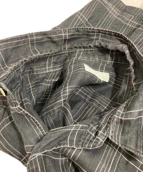 COMME des GARCONS HOMME（コムデギャルソン オム）COMME des GARCONS HOMME (コムデギャルソン オム) 半袖チェックリネンシャツ ブラック サイズ:表記無しの古着・服飾アイテム
