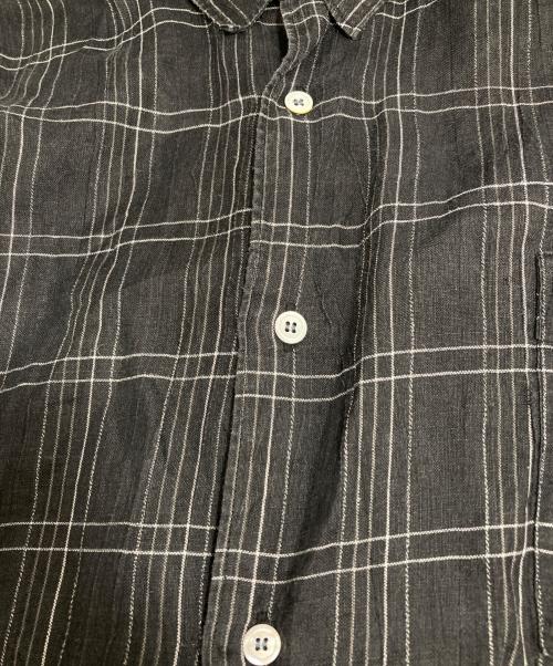 COMME des GARCONS HOMME（コムデギャルソン オム）COMME des GARCONS HOMME (コムデギャルソン オム) 半袖チェックリネンシャツ ブラック サイズ:表記無しの古着・服飾アイテム