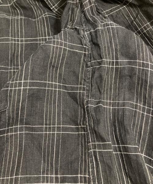 COMME des GARCONS HOMME（コムデギャルソン オム）COMME des GARCONS HOMME (コムデギャルソン オム) 半袖チェックリネンシャツ ブラック サイズ:表記無しの古着・服飾アイテム