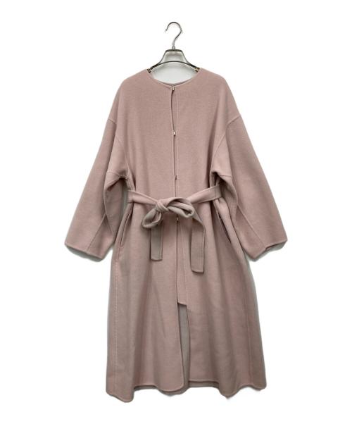 FRAY ID（フレイ アイディー）FRAY ID (フレイ アイディー) カシミヤ混BALLIリバーコート ピンク サイズ:1の古着・服飾アイテム