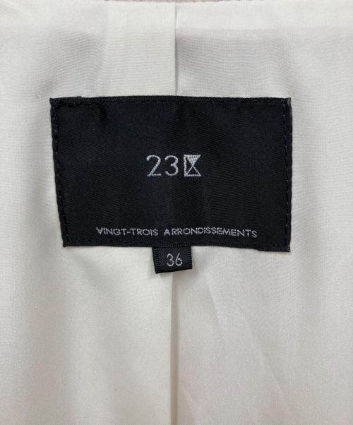 23区（ニジュウサンク）23区 (ニジュウサンク) ウールカシミヤコート ピンク サイズ:36の古着・服飾アイテム