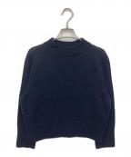 BLAMINKブラミンク）の古着「カシミヤ シルク クルーネックニット」｜ネイビー