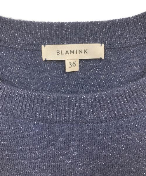BLAMINK（ブラミンク）BLAMINK (ブラミンク) ラメロングスリーブニット ネイビー サイズ:36の古着・服飾アイテム