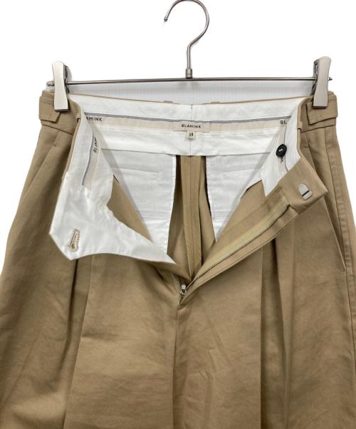 BLAMINK（ブラミンク）BLAMINK (ブラミンク) コットンサイドベルトパンツ ベージュ サイズ:38の古着・服飾アイテム