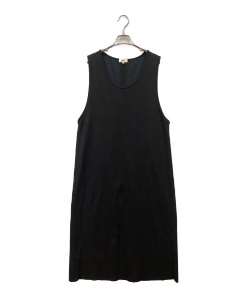 BLAMINK（ブラミンク）BLAMINK (ブラミンク) Uネックノースリーブワンピース ブラック サイズ:36の古着・服飾アイテム